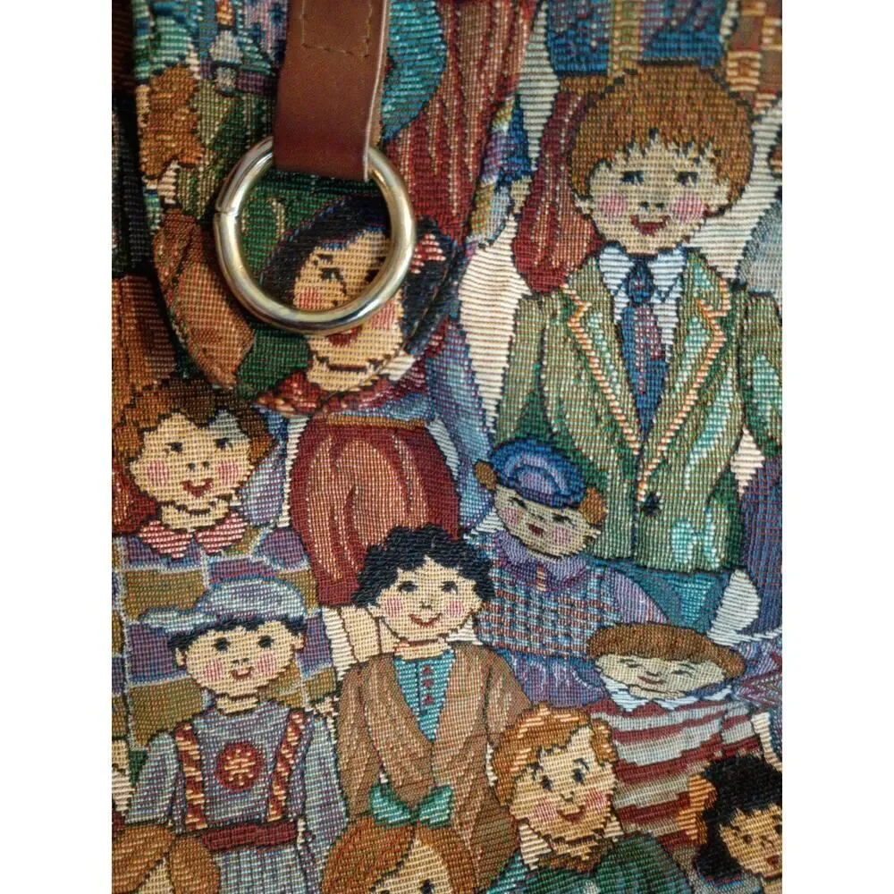 Vintage Children Of The World Jaquard Tapestry Shoulder Bag Unbranded Excellent